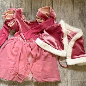 EUC-Taylor Joelle- The little Mermaid (Ariel)Pink Velvet Dress with Cape